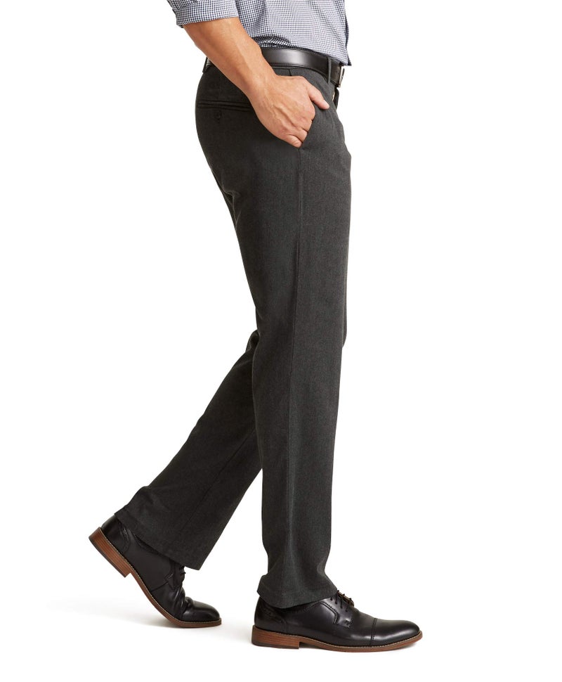 DockersÂ® Men's Straight Fit Signature Lux Cotton Stretch Khaki Pant, Charcoal Heather, 42W x 30L - Image 2
